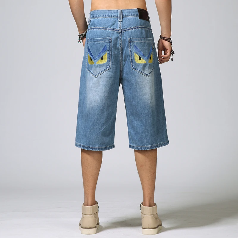 

Hiphop hip-hop jeans male plus size breeched skateboard capris shorts big size