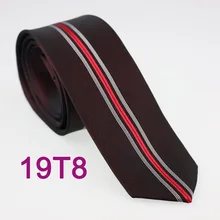 YIBEI coahella галстуки Красный черный галстук с серебряными вертикальными полосатыми Узкие галстуки мужские 6 см галстук ЖАККАРДОВЫЙ тканый галстук