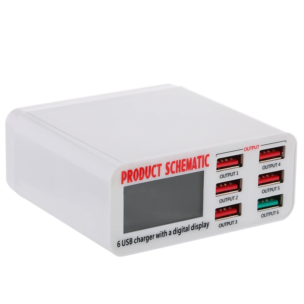 Устройство для быстрой зарядки 6 USB портов А с ЖК дисплеем|port usb|multi port usbmulti |