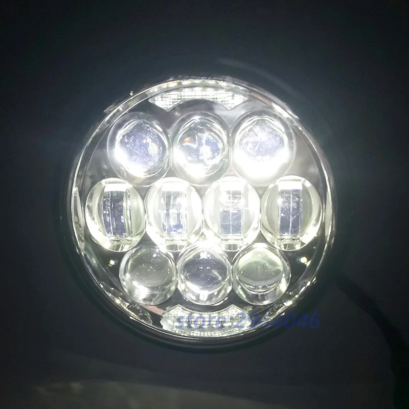Мотоцикл 5-3/4 дюйма H4 светодиодный фар с Белый DRL для Harley Sportster 1200 72 48 Street 500 750 Черный/Chrome круглая фара