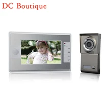 (1 set) NEW 7 inch colorful display 600TVL line HD One to One Video Door Phone home use talk back intercom waterproof camera