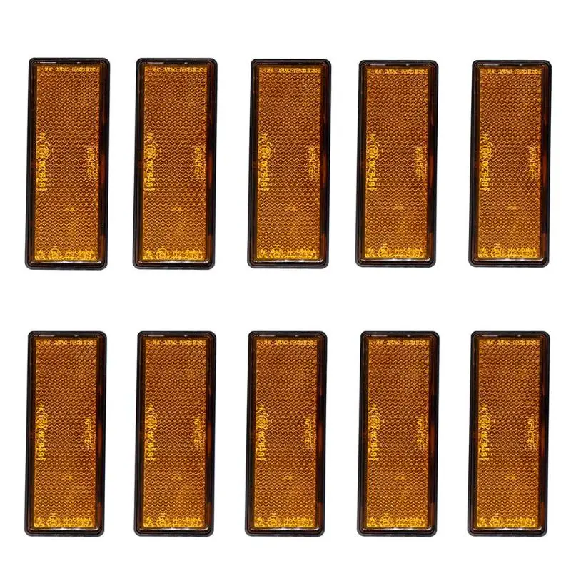 Car Lights 10pcs/set Amber Orange Stick on Adhesive Reflectors Warning