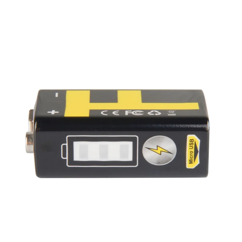 

1Pc 9V 550mAh Rechargeable Lithium Battery USB Charger For Multimeter Microphone