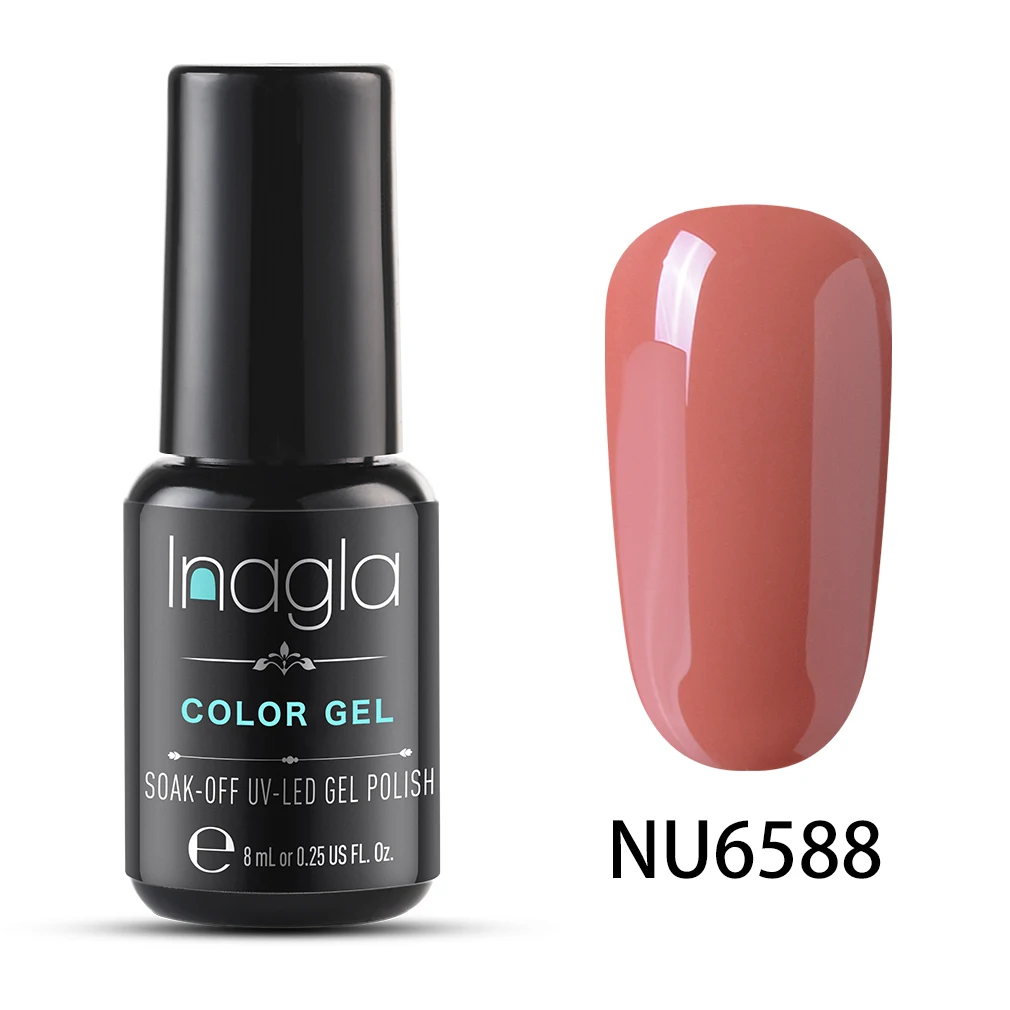 Inagla Гель-лак для ногтей, высокое качество, гель для обнаженной краски, Кристальный лак для нейл-арта, замачиваемый, Ультрафиолетовый светодиодный Гель-лак для ногтей - Цвет: NU6588
