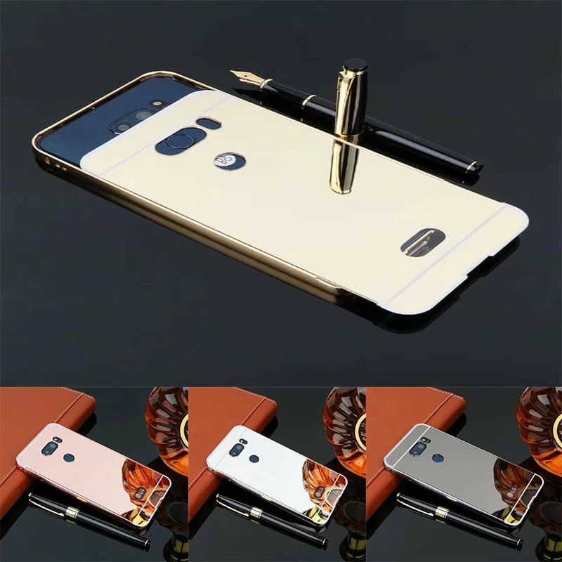 

Luxury Rose Gold Mirror Cases For LG V30 Alumimum Metal Frame shell Back Cover for LG V30 LGV30