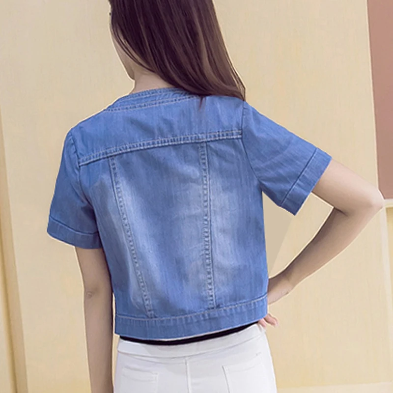 discounted  2019 New Spring Summer Short Denim Jackets Vintage Casual Coat Women Denim Jacket Women Outwear new