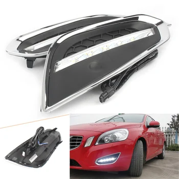 

2pcs Car LED Daytime Running Lights DRL LED Fog Lamp Light For VOLVO S60 T5 2009 2010 2011 2012 2013 Auto Parts Accessories