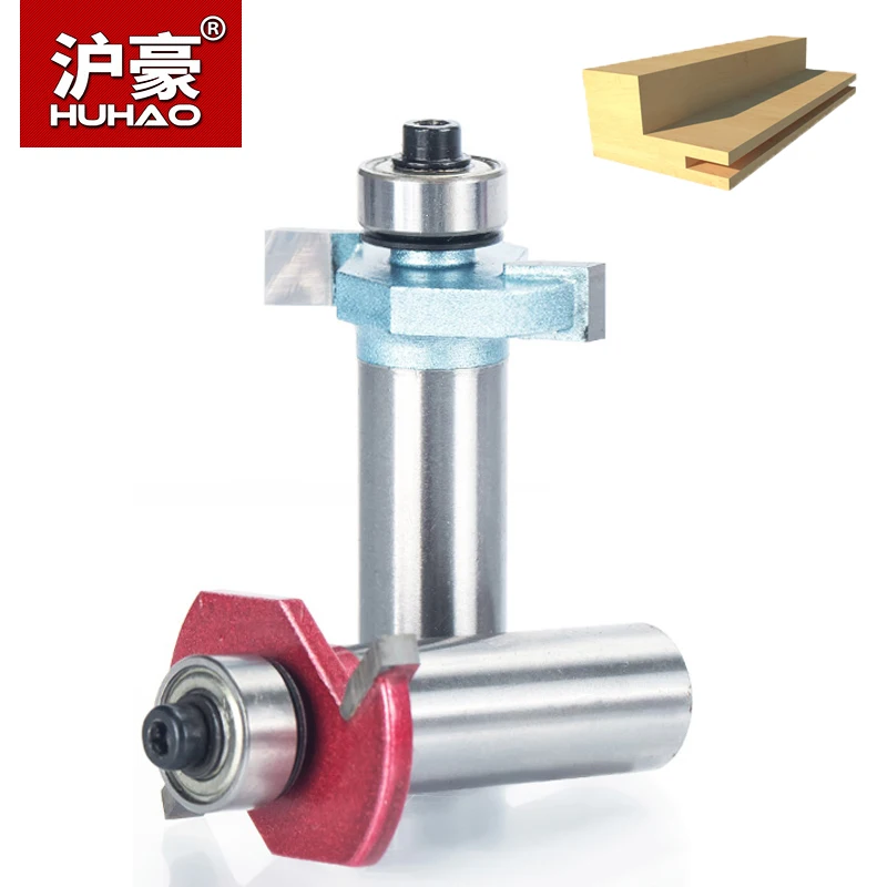 

HUHAO 1pc Shank 1/2 inch Industrial Grade Rabbeting Bit Woodworking Tool T Type Bearings Milling Cutter For Wood CNC Router Bit