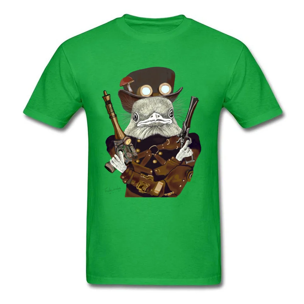Cool T Shirts Brand New O Neck Funny 100% Cotton Fabric Men T Shirt Custom Short Sleeve Tops Shirt Top Quality Wild West Bird Ranger with Mushroom Hat green