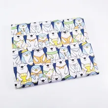 Стеганая ткань с рисунком медведя и пингвина, напечатанная Лоскутная Ткань для шитья своими руками, стеганая одежда для детей и малышей