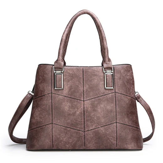 Women Luxury Leather Handbags High Quality Women Bags Designer Ladies Shoulder Bag Woman Big Tote Messenger Bags For Women - Цвет: Purple