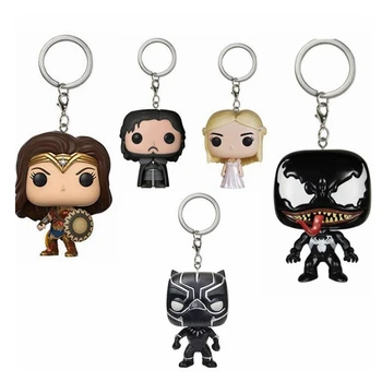 

Hot Sale Marvel Venom Keychain Game of Thrones Wonder Woman Iron Man KeyChain Pendant Pocket Bag With Retail Box Kids Gifts