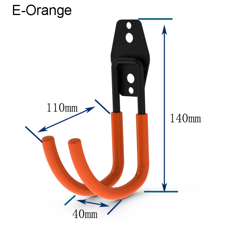 Настенное крепление для гаража, велосипедная вешалка, крюк, сверхпрочные металлические крючки для сада, ванной комнаты, крючки для органайзера, кухонные инструменты для хранения с винтами 25 - Цвет: E-Orange