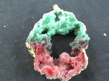 

New arrive 40-60mm titanium druzy crystal quartz pendant gold wrapped rainbow nuggets slab focal bead