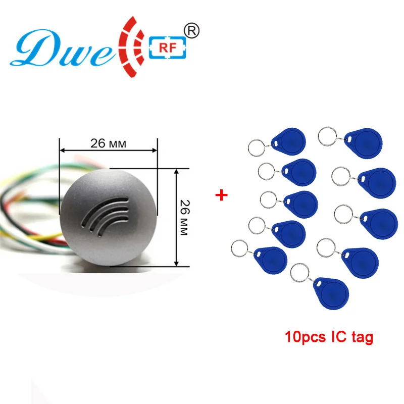 13,56 МГц ISO1443A 12 В mf считыватель wiegand 26 бит карта доступа близость мини rfid считыватель с 10 шт. F08 тегов бесплатно