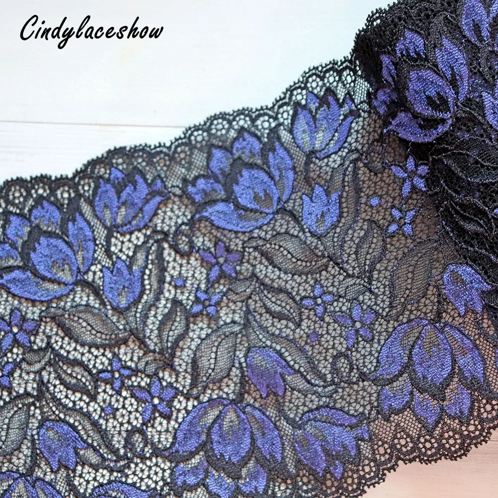 

16cm Width Purple Black Elastic Lace Trim Accessories DIY Ribbon Lace Swiss French Lace Bridal Headband Garter Bra Underwear DIY