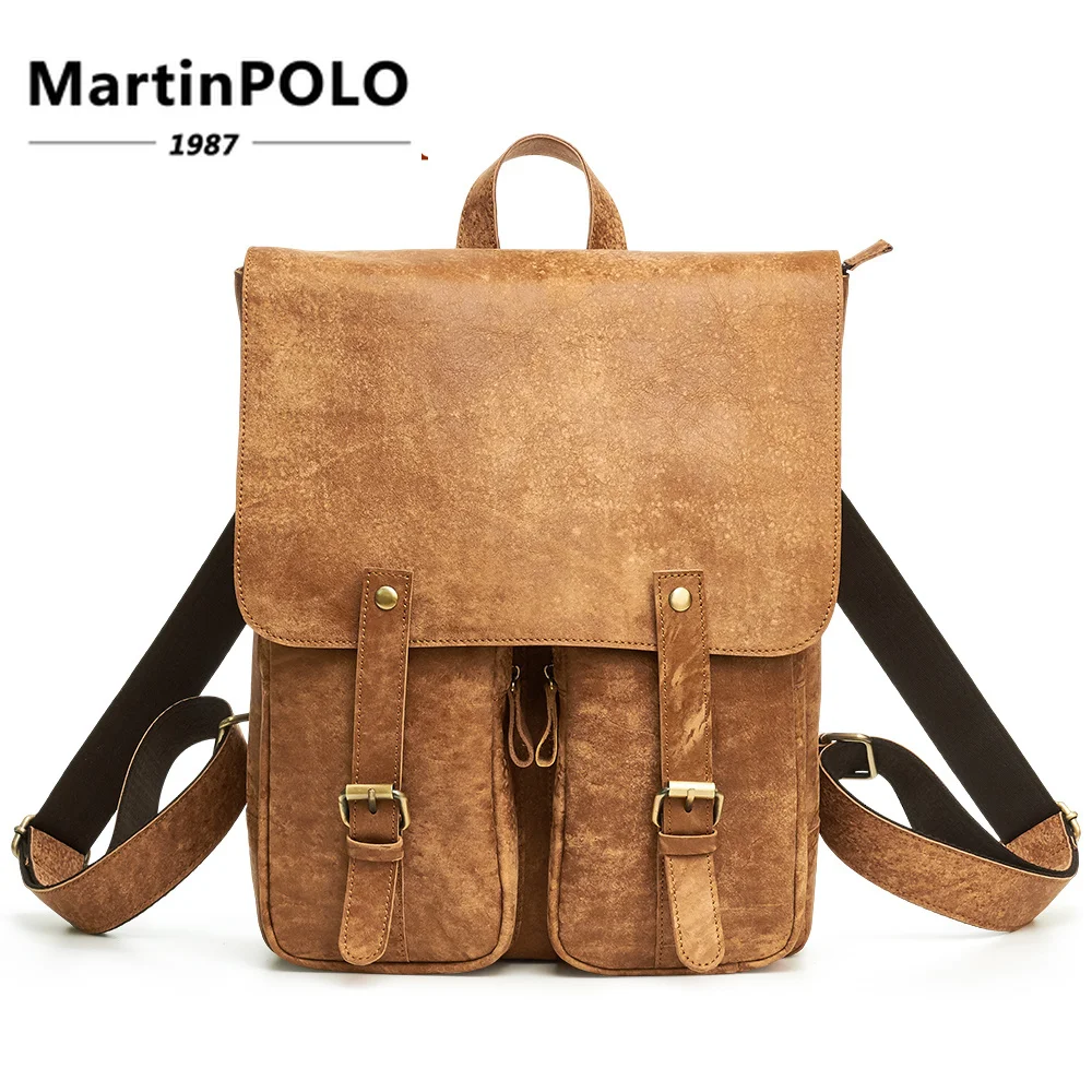 

2019 Vintage Backpack Leather Men's Backpack Genuine Leather Schoolbags Men Travel Bags for Teenagers Backpacks Mochila Male