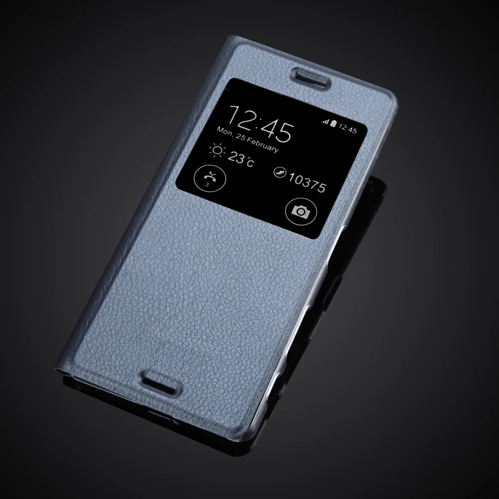 Чехол для sony Xperia X F5122 F5121 чехол для телефона с окошком для просмотра флип-чехол из искусственной кожи для sony X Dual Phone Fundas - Цвет: Темно-синий
