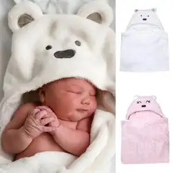 Медведь форме Детские Халат с капюшоном мягкой новорожденных Полотенца Обёрточная бумага Одеяло