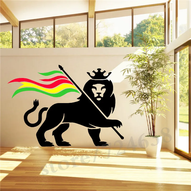 Rasta Lion Rastafari Lion Of Judah Боб Марли виниловые наклейки на стену