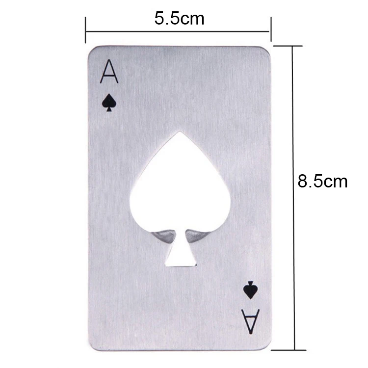

Kitchen Accessories Bottle Opener Beer Opener Poker Playing Card of Spades Soda Bottle Cap Opener Bar Tools Stainless Steel