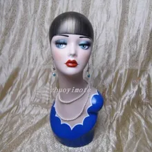 Maniquí cabeza de muñeco vintage de fibra de vidrio de alta calidad busto de maniquí para pendientes y pelucas y sombrero y joyas