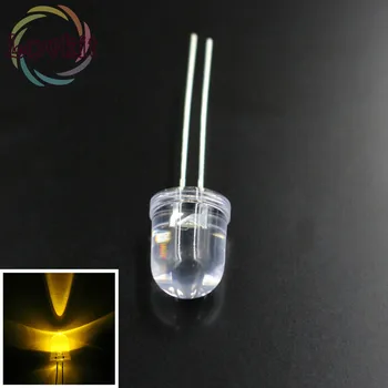 

100pcs High Quality Factory Price 10MM Round top Warm White LED Emitting Diodes Super bright LED Hot SALE Retail and Wholesale