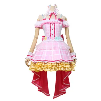 

2019 New Custom Made Cosplay Costume BanGDream!Pastel*Palettes Dream Illuminate Maruyama Aya Pink Dress lovely Full Sets A