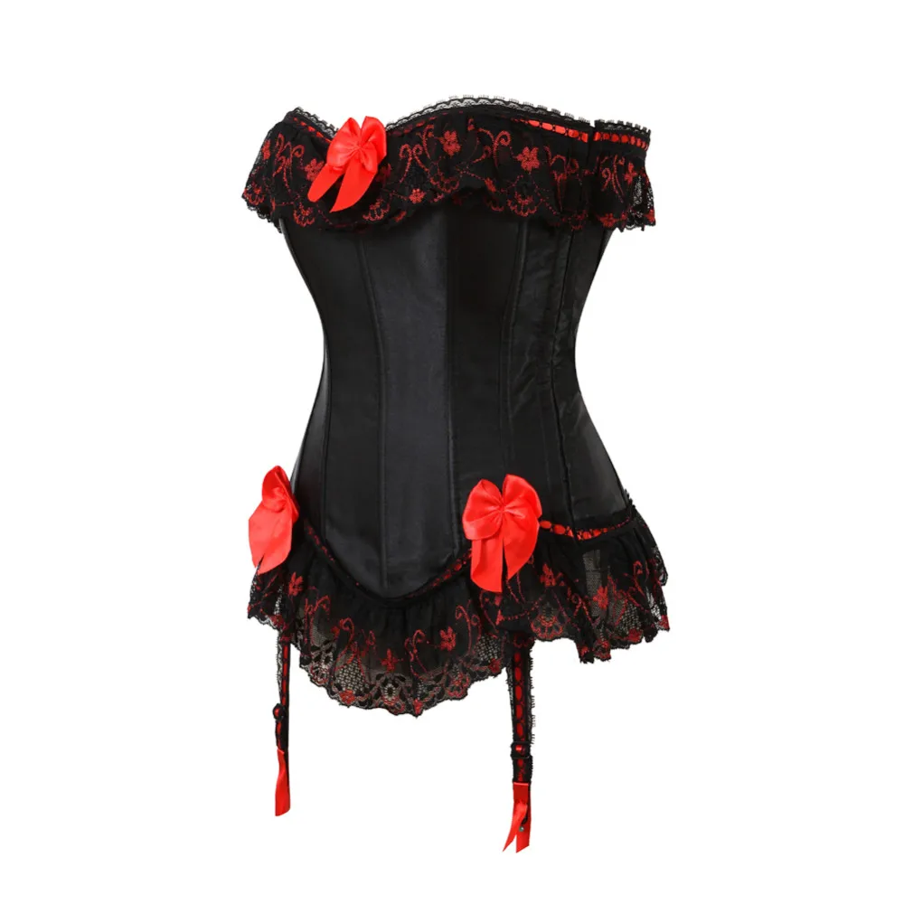 Boned Bustier Corset Bowknots with Garters