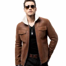 2015 Air force M65 Fur Male Sheepskin jacket Men’s leather jackets Men’s leather A jacket