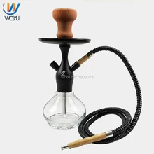 Хорошая цена портативный мини кальян chicha Narghile глиняная миска алюминиевый хвостовик водные трубки для курения стеклянный кальян для дома или бара