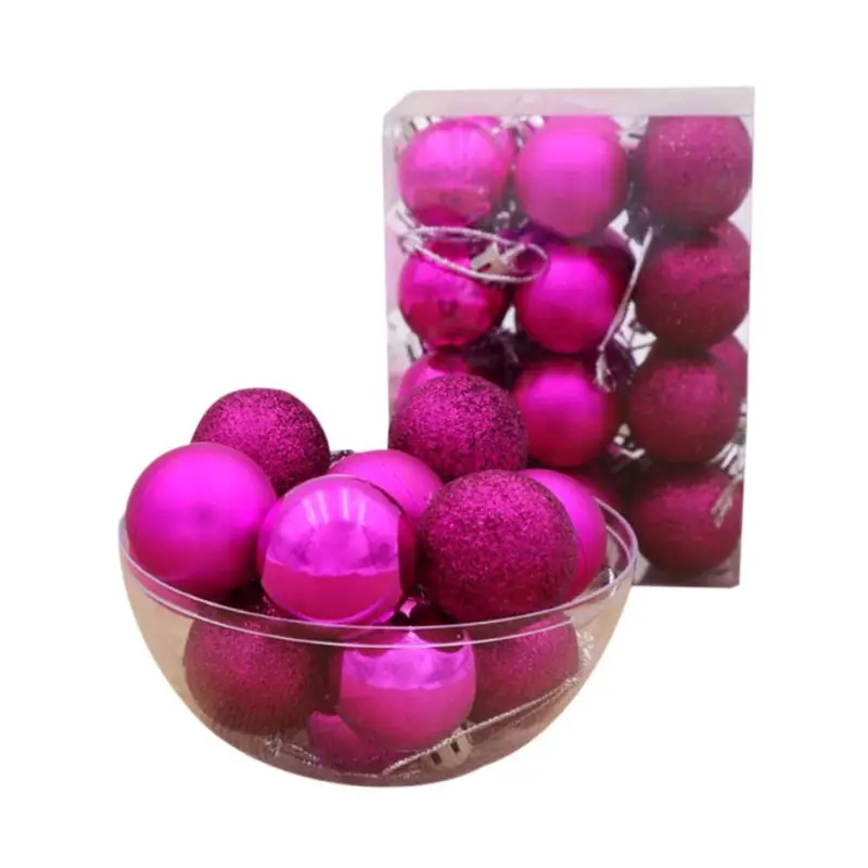 24 шт 4 см рождественские шары елочные украшения шары Пластиковые украшения для дома и сада праздничные вечерние принадлежности - Цвет: RS