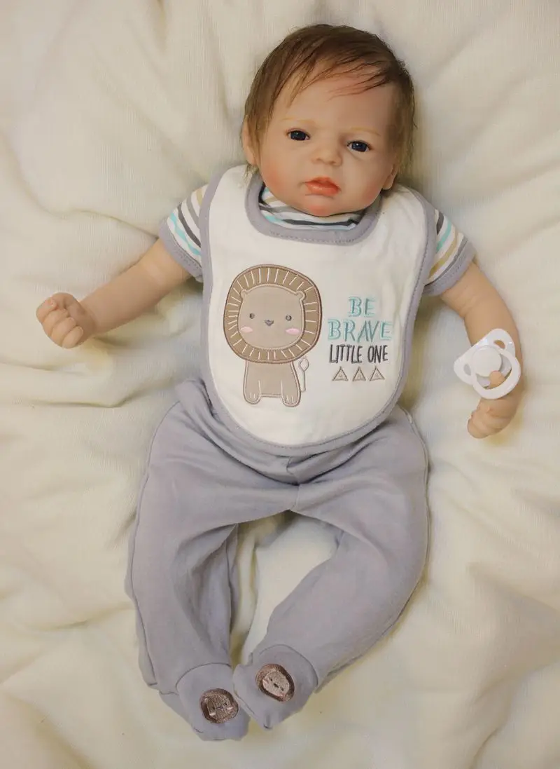 Silicone Reborn Baby Doll Toy 55cm Newborn Babies Boy Doll Lifelike Birthday Gifts Present Girls Brinquedos Bedtime Play House T