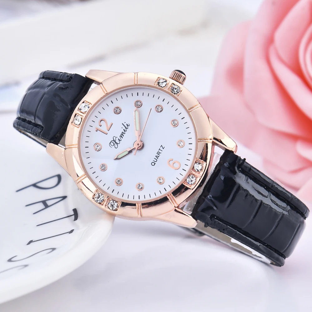 

Luxury Brand Analog Women Watches 2018 New Dress Lady Wrist Watch Fashion Crystal Quartz Leather Watch for Woman Female Clock