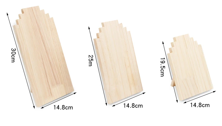 TONVIC 1 шт. деревянные цепочки и ожерелья цепи дисплей стенд держатель ювелирных изделий доска для 3 шт. три размера