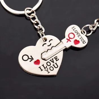 

Free Shipping 50pairs/lot=100pcs Dad I love you heart-shaped key chain sets key ring favors wedding gifts for guest