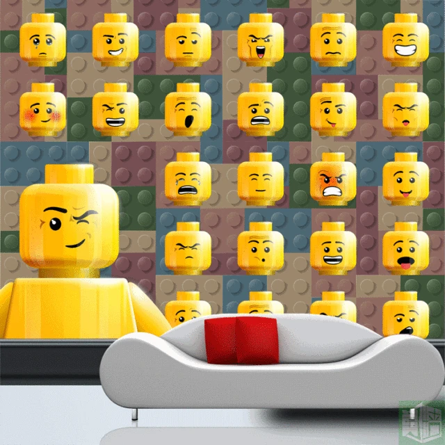 Behang Lego Lego bricks Wallpaper Kids Room Lego emoji Wall Mural Photo Wallpaper Boy Bedroom School dormitory wall.jpg 640x640 - Behang Lego
