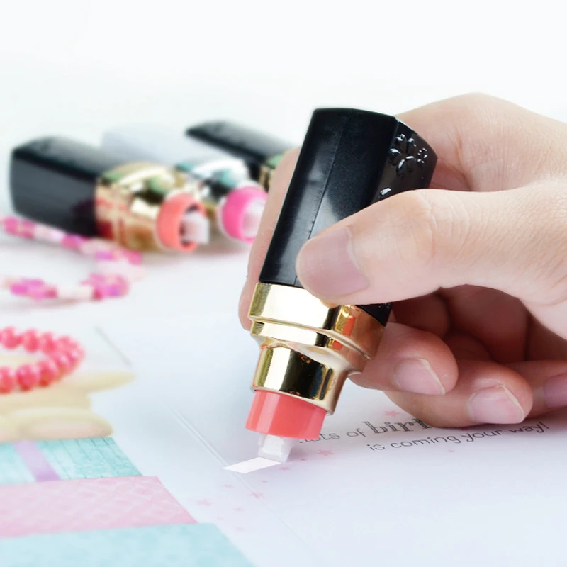 Kawaii Lipstick Shape Correction Tape School Stationery Supplies For Girls Gift
