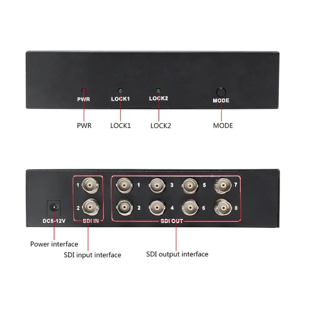 SDI Matrix 2x8 коммутатор SDI 2 до 8 конвертер для 3g hd sd для камеры CCTV видео