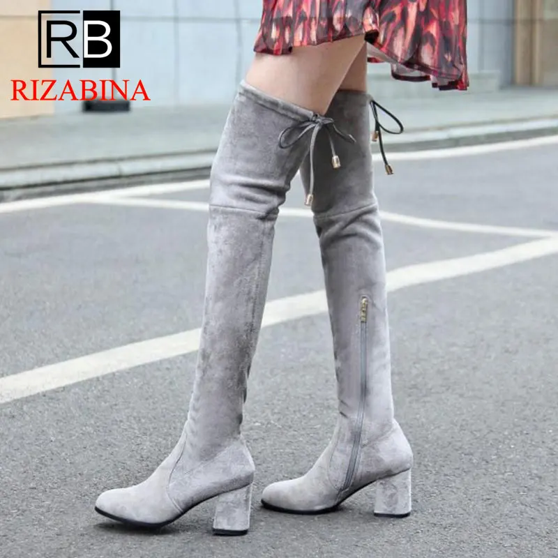 RizaBina Size 34-43 Winter Real Leather Elastic Shoes Women Thick High
Heel Over Knee Boots Female Warm Thigh High Winter Botas RizaBina Size 34-43 Winter Real Leather Elastic Shoes Women Thick High
Heel Over Knee Boots Female Warm Thigh High Winter Botas