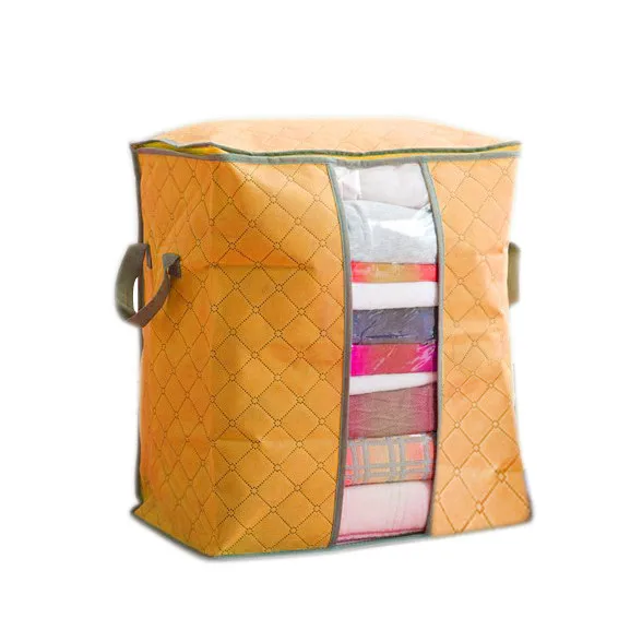 Нетканая переносная сумка для хранения одежды органайзер 30*44*49 см складной органайзер для шкафа мешочек для подушки одеяло постельные принадлежности - Цвет: Orange