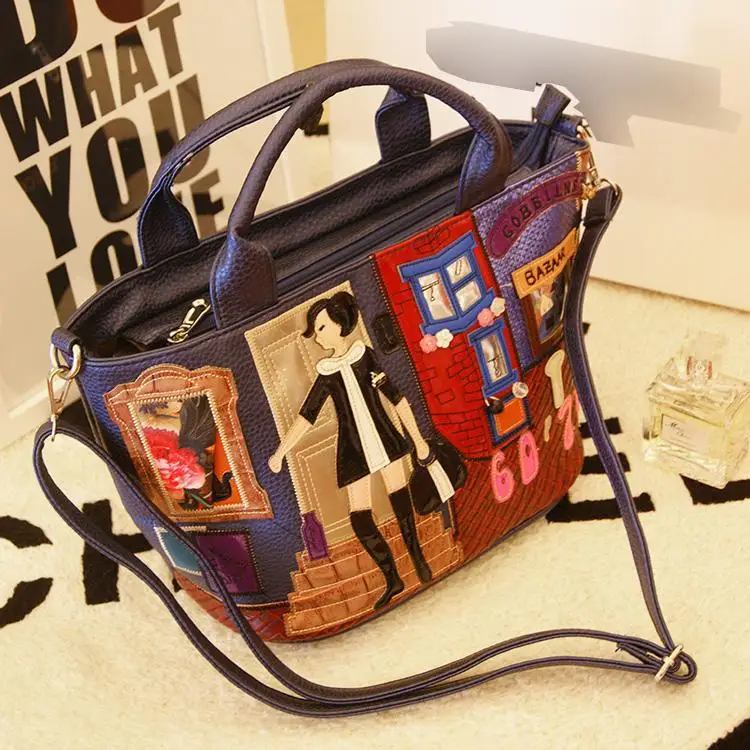 

2015 Tottyblu SnowJenny brand Italy Handicraft Art City girl women messenger bags Shoulder Bag Female Tote Bag Handbag