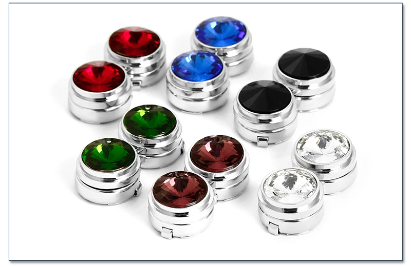 Разноцветные запонки со стразами кнопки шпильки для мужчин рубашки Запонки Уникальные Модные Бизнес Свадебные Запонки
