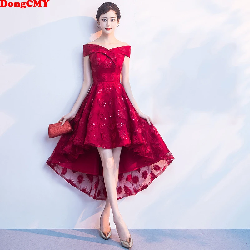 red elegant gown
