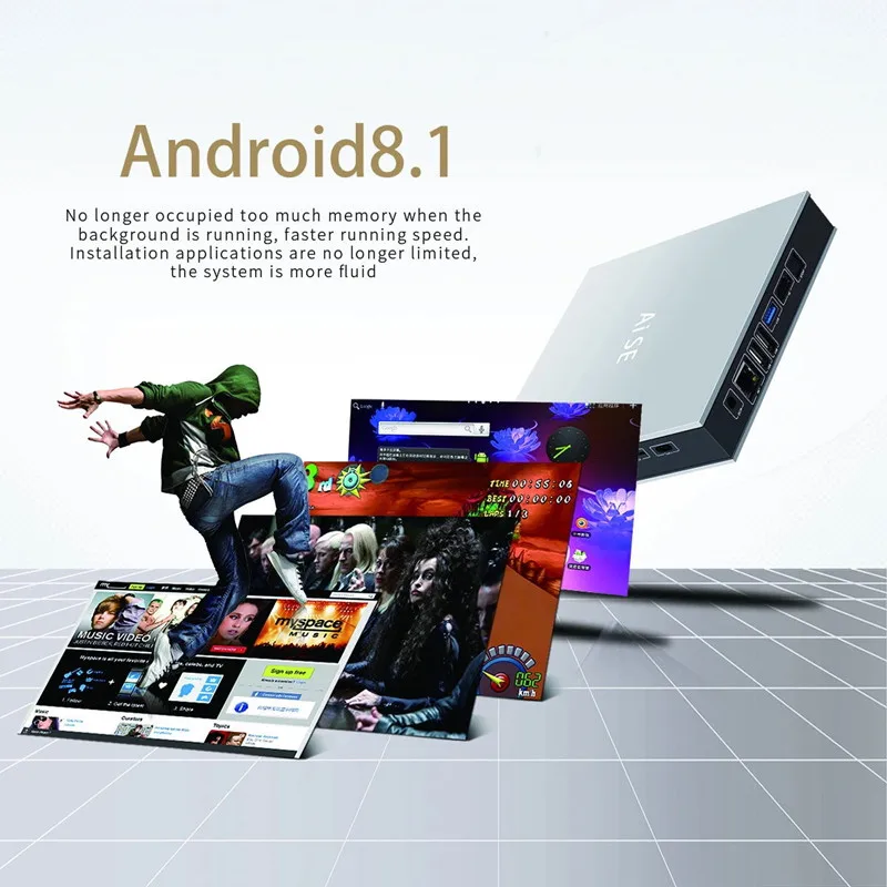  Smart Tv Game Box Ai Se Android 8.1 Box Tv Rockchip 3399 TV Box 4GB DDR4 64GB 5G WIFI BT4.0 H.265 W