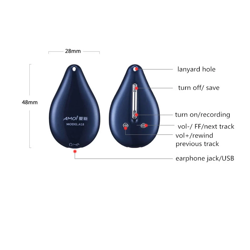 Yescool A18 espiar Mini Stealth Pendant digital