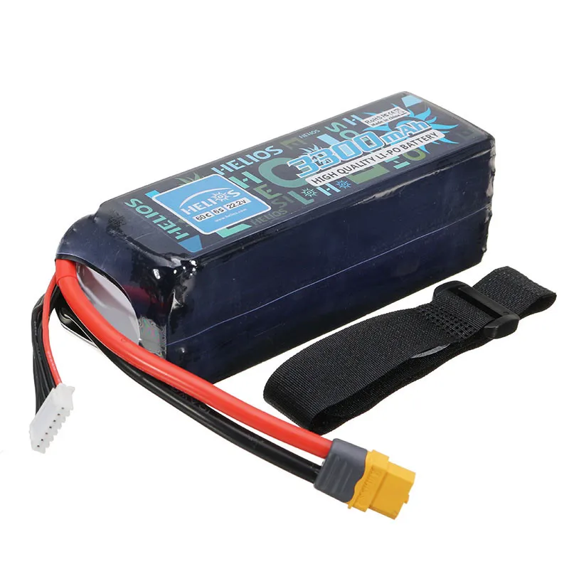 

High Quality Helios 22.2V 3300mAh 6S 60C XT60 Plug Rechargeable Lipo Battery For Trex 500 RC Helicopter
