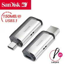 Флеш-накопитель sandisk, 32 ГБ, usb c, флеш-накопитель, 64 ГБ, 128 ГБ, 256 ГБ, карта памяти SDDDC2, экстремальный диск типа C на ключ для Mac и PC, Cle USB флэшка сердце флэшка type c Флэшки флэшка type-c флэшки usb