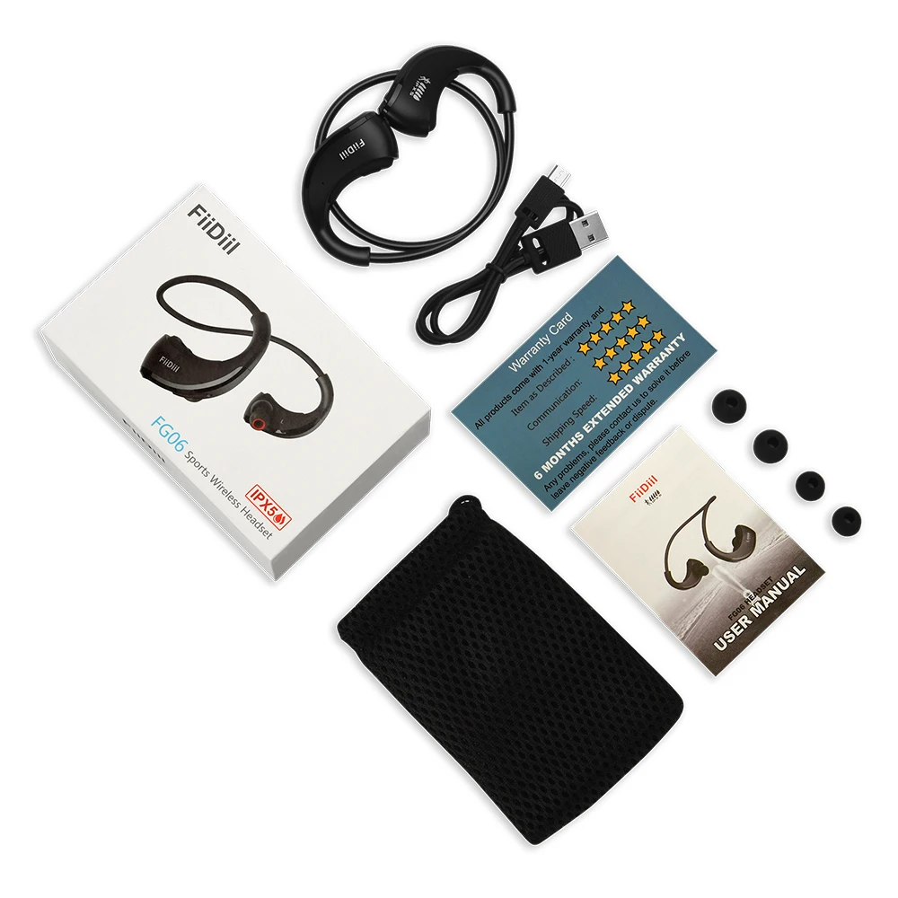 FiiDiil Bluetooth наушники IPX5 водонепроницаемые спортивные беспроводные наушники ушные крючки гарнитура стерео аудио с микрофоном
