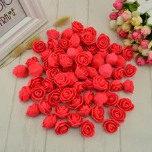 50 Uds PE espuma flores falsas rosas cabeza flores artificiales económicas decoración de boda para álbum de recortes caja de regalo diy corona multiuso
